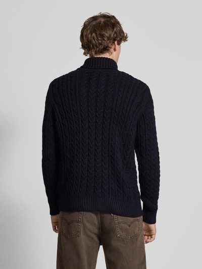 Superdry Sweter z dzianiny ze ściegiem warkoczowym model ‘Jacob’ Ciemnoniebieski 5