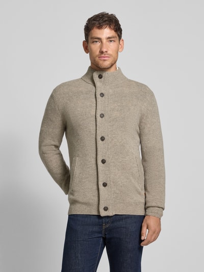 Barbour Regular fit gebreid jack van echte wol Lichtgrijs - 4