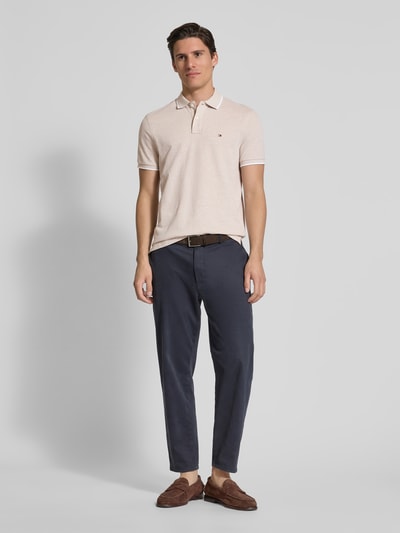 Tommy Hilfiger Regular fit poloshirt van een mix van katoen en linnen Beige - 1