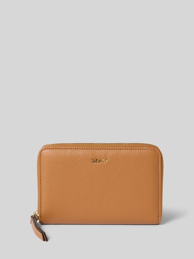 Abro Portemonnaie mit Label-Detail Cognac 1
