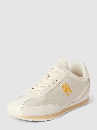 Tommy Hilfiger Sneakers van leer met labelstitching Beige - 1