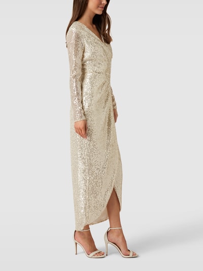 Paradi Abendkleid mit V-Ausschnitt Gold 4