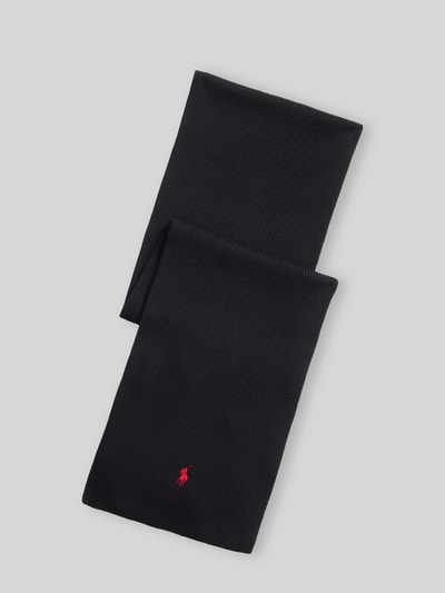 Polo Ralph Lauren Schal aus reiner Wolle mit Logo-Stitching Black 1