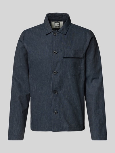 Casual Friday Regular fit overshirt van linnenmix, model 'MYLES' Donkerblauw - 2