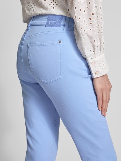 Raffaello Rossi Regular fit jeans met franjes Rookblauw - 3