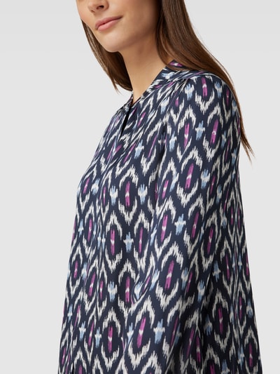 Repeat Blouse met all-over motief Marineblauw - 3