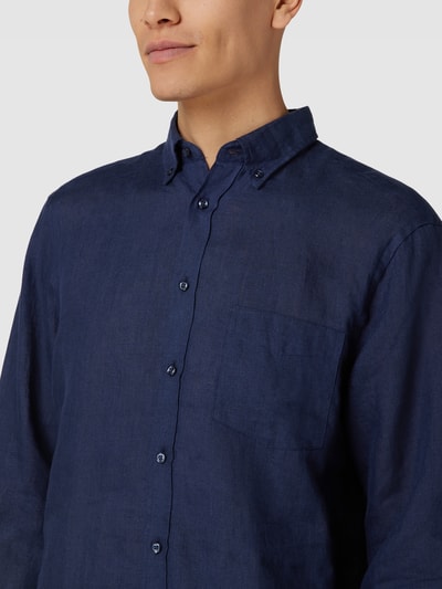 Christian Berg Men Freizeithemd mit Button-Down-Kragen Dunkelblau 3