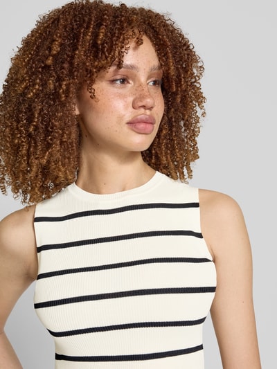 Only Slim fit korte top van viscosemix Offwhite - 3