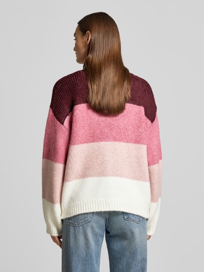 More & More Oversized Strickjacke mit Knopfleiste Bordeaux 5