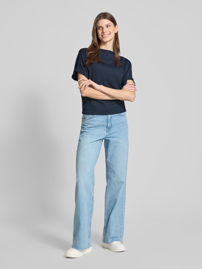 Tom Tailor Denim T-shirt o kroju regular fit z rękawami nietoperzowymi Czarny 1