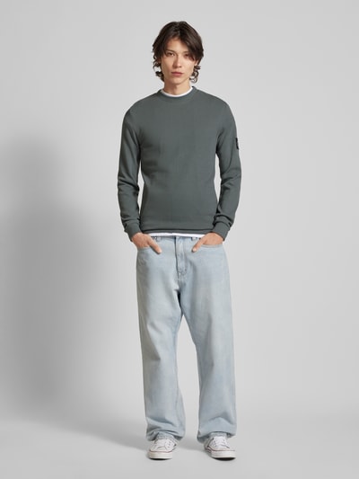 Calvin Klein Jeans Longsleeve mit gerippten Abschlüssen Mittelgrau 1