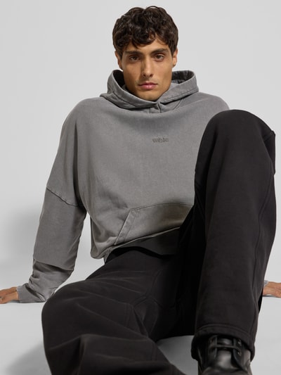 WON HUNDRED Oversized Hoodie mit Logo-Stitching Mittelgrau 3