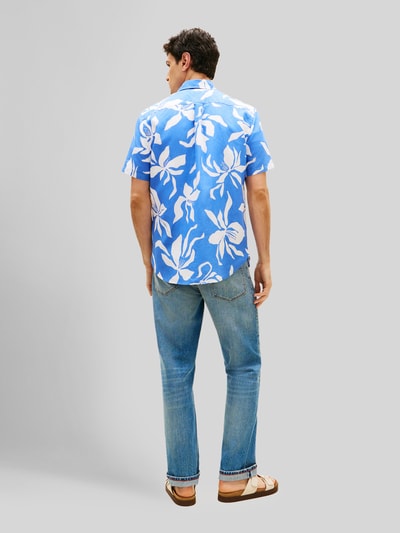 Tommy Hilfiger Regular Fit Kurzarmhemd aus Leinen-Mix Hellblau 5