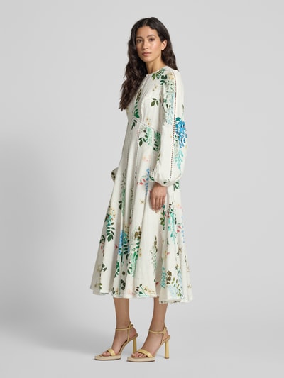 Ted Baker Leinenkleid mit Häkelspitze Modell 'utala' Offwhite 1