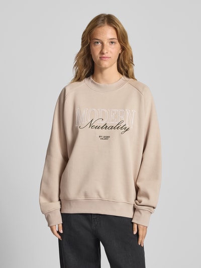 LeGer by Lena Gercke Oversized sweatshirt met ribboorden, model 'Maxime' Beige - 4