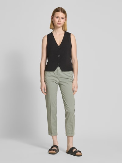 Cambio Slim fit broek met verkort model, model 'STELLA' Kaki - 1