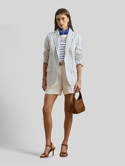 Lauren Ralph Lauren regular fit chinoshorts van mix van linnen en viscose Wit - 1
