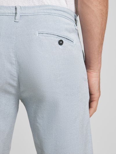 Marc O'Polo Regular fit bermuda met structuurmotief Lichtblauw - 3