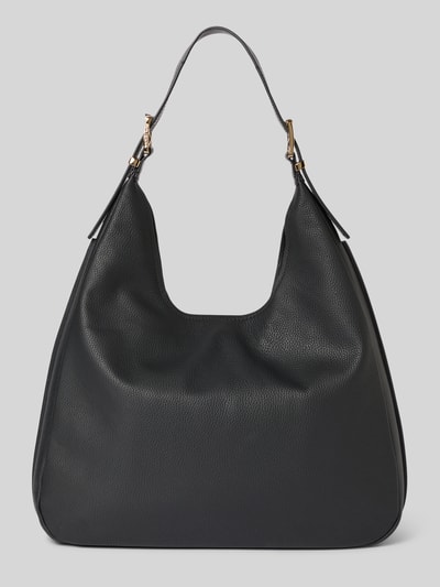 Produktfoto, schwarze Handtasche mit Label-Detail Modell 'NOLITA' von MICHAEL Michael Kors, strukturierte Oberfläche, silberne Metallelemente, Maße und Details laut Kontext.