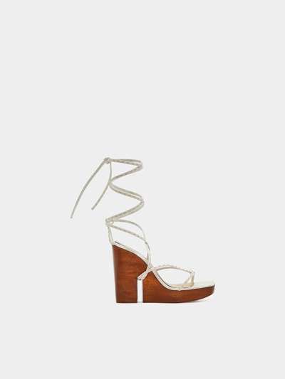 Jacquemus Wedges zum Schnüren Weiß 4