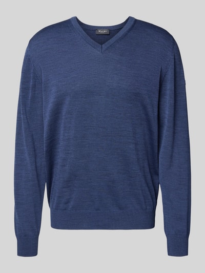 MAERZ Muenchen Gebreide pullover van merinowol Oceaanblauw gemêleerd - 2