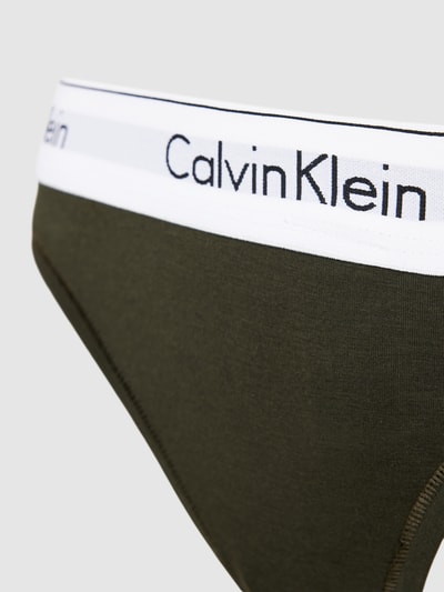 Calvin Klein Underwear String mit elastischem Logo-Bund Khaki 2