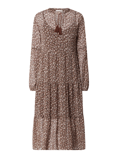 FREEBIRD Midikleid mit Millefleurs Modell 'Dani' Hellbraun 2