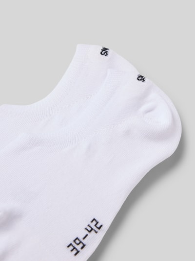 Snocks Sokken met labelstitching, model 'Invisible' in een set van 2 paar Wit - 2