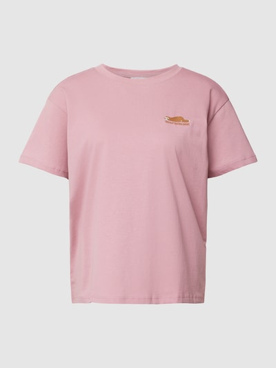 Jake*s Casual T-shirt van katoen met statementprint Roze - 2