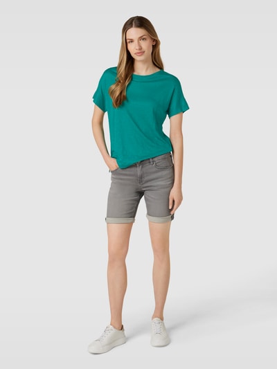 Esprit Collection T-shirt van puur linnen met labeldetail Smaragdgroen - 1