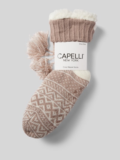 CAPELLI NEW YORK Socken mit Bommeln Modell 'Home' Taupe 3