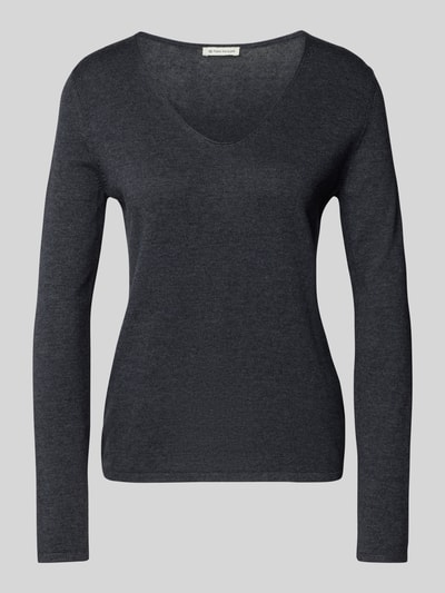 Tom Tailor Sweter z dekoltem w serek  Antracytowy 2