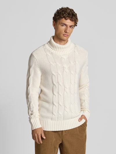 FTC-Cashmere Strickpullover aus Baumwoll-Kaschmir-Mix Offwhite 4