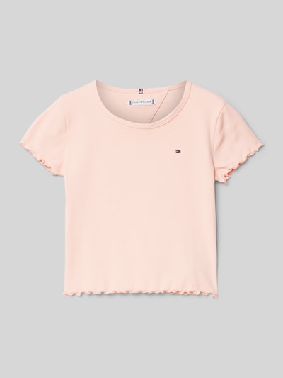 Tommy Hilfiger Teens T-Shirt mit Muschelsaum Modell 'ESSENTIAL' Apricot 1