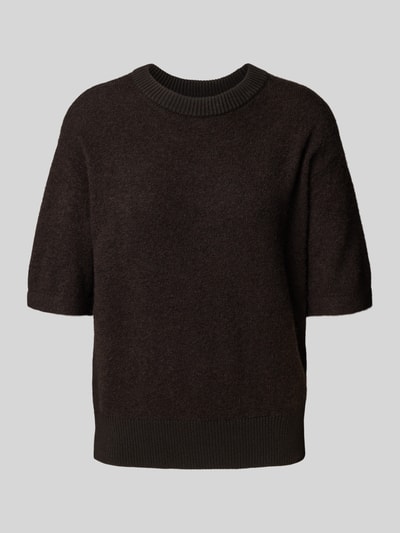 OPUS Gebreid shirt met ronde hals, model 'Pami' Chocoladebruin - 2