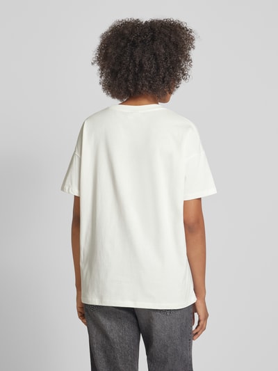 Kaffe T-shirt met motiefstitching, model 'fie' Offwhite - 5