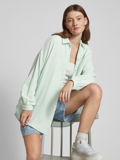 Only Oversized blouse met platte kraag, model 'THYRA' Mintgroen - 3