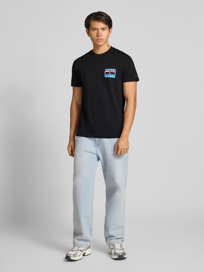 Tommy Jeans Regular Fit T-Shirt aus reiner Baumwolle Black 1