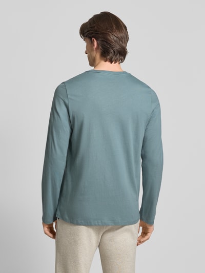 Schiesser Shirt met lange mouwen en geribde ronde hals Aquablauw - 5