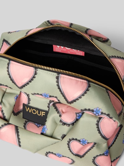 WOUF Kosmetiktasche mit Logo-Patch Modell 'Glow' Schilf 3