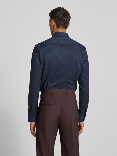 Jake*s Super slim fit zakelijk overhemd van Two Ply met kentkraag Marineblauw - 5