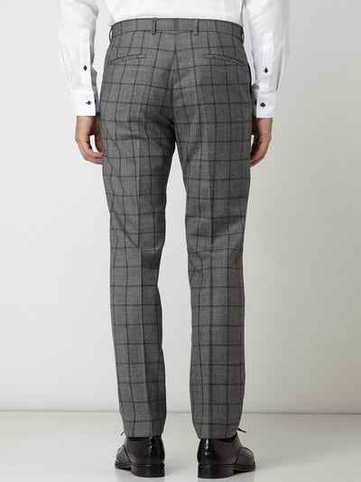 Strellson Spodnie do garnituru o kroju slim fit w kratę windowpane Średnioszary 5