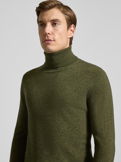 MCNEAL Regular fit coltrui van wolmix met kasjmier Olijfgroen gemêleerd - 3