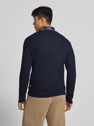 JACK & JONES Strickpullover mit Rundhalsausschnitt Modell 'PANNEL' Marine 5