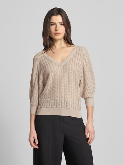 GUESS relaxed fit sweatshirt van viscosemix model 'Rosalyn' Beige - 4
