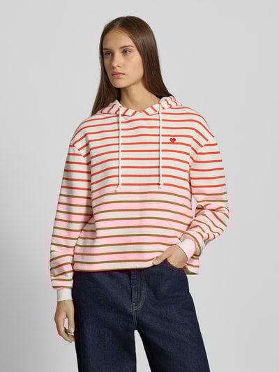 Pieces Loose Fit Hoodie aus Baumwoll-Mix Modell 'CHILLI' Rot Melange 4