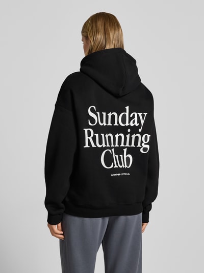 ANOTHER COTTON LAB Hoodie aus Escorial Woll-Mix mit Statement-Print Black 5