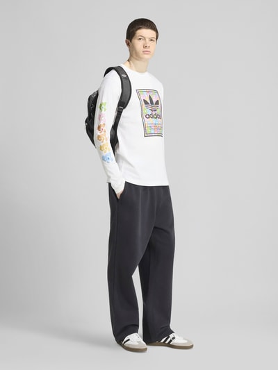 adidas Originals Bluzka z długim rękawem o kroju regular fit z czystej bawełny Biały 1