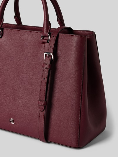 Lauren Ralph Lauren Torebka ze skóry cielęcej z uchwytami i paskiem na ramię Bordowy 3