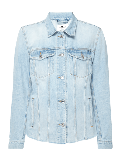 7 For All Mankind Oversized Jeansjacke im Used Look Jeansblau 2